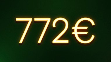 Koyu arkaplanda 772 avroluk altın ışık simgesi