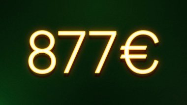 Koyu arkaplanda 877 avroluk altın ışık simgesi