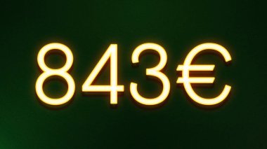 Koyu arkaplanda 843 avroluk altın ışık simgesi fiyat simgesi
