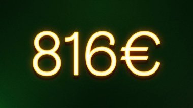 Koyu arkaplanda 816 avroluk altın ışık simgesi