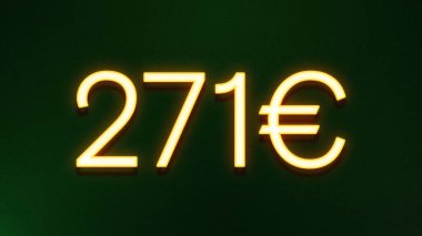 Koyu arkaplanda 271 avroluk altın ışık simgesi