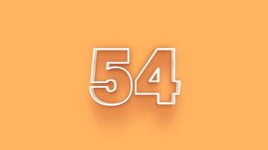 Sarı arkaplanda 3d 54 sayısının gösterimi
