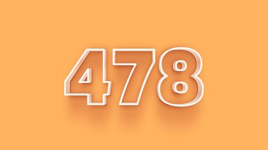Sarı arkaplandaki 3d 478 sayısının gösterimi