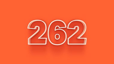 Turuncu arkaplandaki 3d 262 sayısının gösterimi