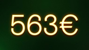 Koyu arkaplanda 563 avroluk altın ışık simgesi