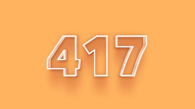 Sarı arkaplandaki 3d 417 sayısının gösterimi