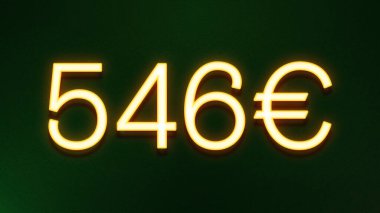 Koyu arkaplanda 546 avroluk altın ışık simgesi