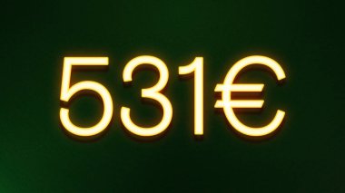 Koyu arkaplanda 531 avroluk altın ışık simgesi