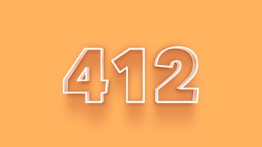 Sarı arkaplandaki 3d 412 sayısının resmi
