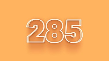 Sarı arkaplandaki 3d 285 sayısının gösterimi