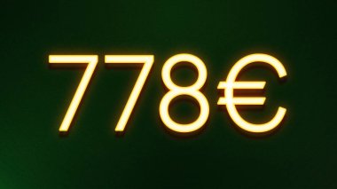 Koyu arkaplanda 778 avroluk altın ışık simgesi