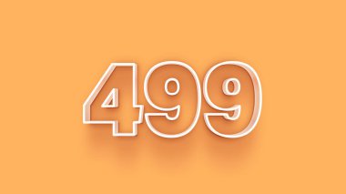 Sarı arkaplandaki 3d 499 sayısının gösterimi