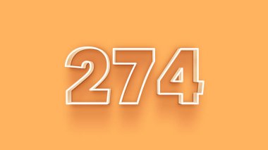 Sarı arkaplandaki 3d 274 sayısının gösterimi