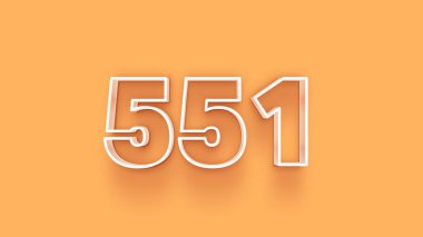 Sarı arkaplandaki 3d 551 sayısının gösterimi