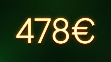 Koyu arkaplanda 478 avroluk altın ışık simgesi