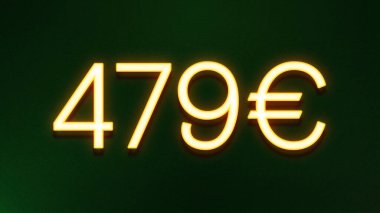 Koyu arkaplanda 479 avroluk altın ışık simgesi