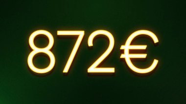 Koyu arkaplanda 872 avroluk altın ışık simgesi
