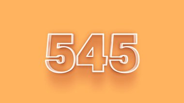 Sarı arkaplandaki 3d 545 sayısının gösterimi