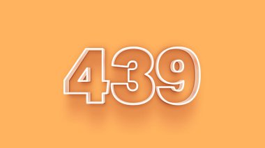 Sarı arkaplandaki 3d 439 sayısının gösterimi