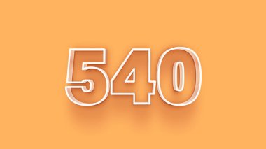 Sarı arkaplandaki 3d 540 sayısının gösterimi
