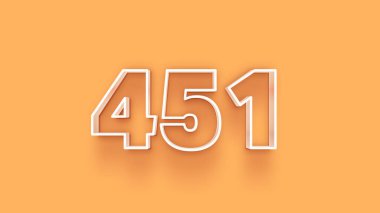Sarı arkaplandaki 3d 451 sayısının gösterimi