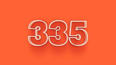 Turuncu arkaplandaki 3d 335 sayısının resmi
