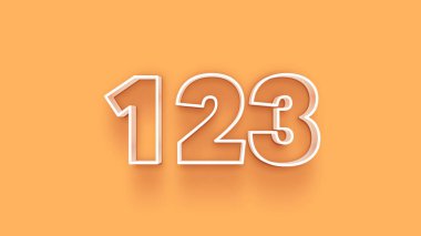 Sarı arkaplandaki 3d 123 sayısının gösterimi