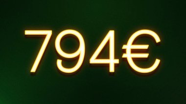 Koyu arkaplanda 794 avroluk altın ışık simgesi