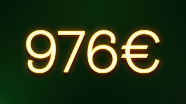 Koyu arkaplanda 976 avroluk altın ışık simgesi