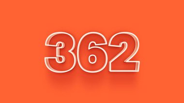 Turuncu arkaplandaki 3d 362 sayısının gösterimi