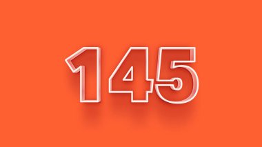 Turuncu arkaplandaki 3d 145 sayısının resmi