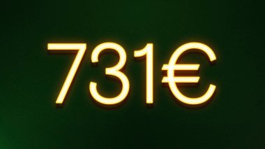 Koyu arkaplanda 731 avroluk altın ışık simgesi