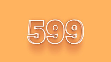 Sarı arkaplandaki 3d 599 sayısının gösterimi