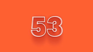 Turuncu arkaplanda 3d 53 sayısının gösterimi
