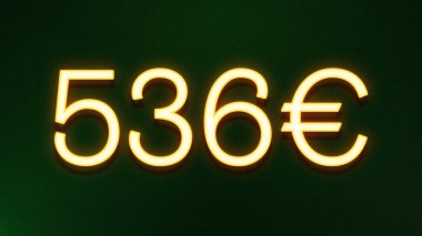 Koyu arkaplanda 536 avroluk altın ışık simgesi