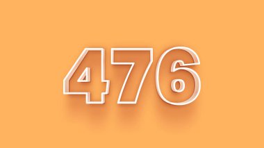 Sarı arkaplandaki 3d 476 sayısının gösterimi