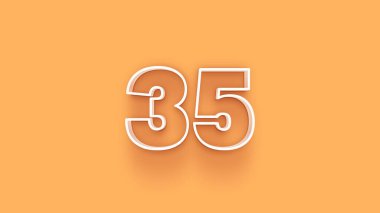 Sarı arkaplanda 3d 35 sayısının gösterimi