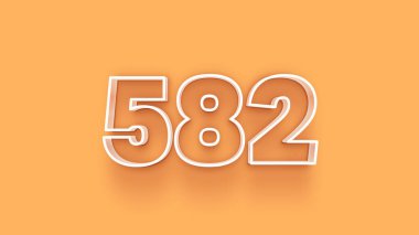 Sarı arkaplandaki 3d 582 sayısının gösterimi