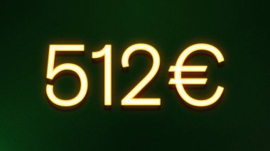 Koyu arkaplanda 512 avroluk altın ışık simgesi