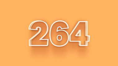 Sarı arkaplandaki 3d 264 sayısının gösterimi