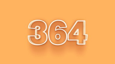 Sarı arkaplandaki 3d 364 sayısının gösterimi