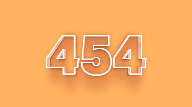 Sarı arkaplandaki 3d 454 sayısının gösterimi