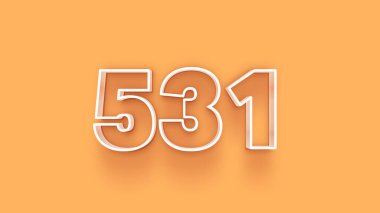 Sarı arkaplandaki 3d 531 sayısının resmi