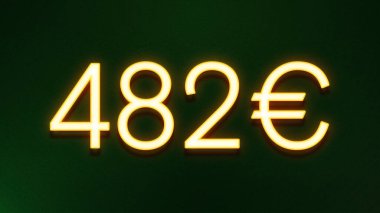 Koyu arkaplanda 482 avroluk altın ışık simgesi