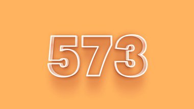 Sarı arkaplandaki 3d 573 sayısının gösterimi