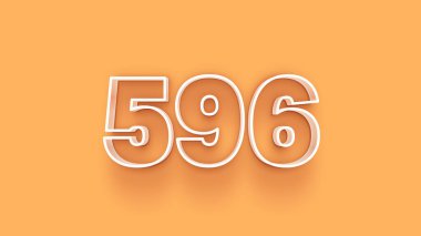 Sarı arkaplandaki 3d 596 sayısının gösterimi