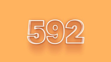 Sarı arkaplandaki 3d 592 sayısının gösterimi