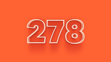 Turuncu arkaplandaki 3d 278 sayısının resmi