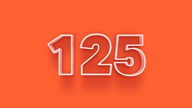 Turuncu arkaplandaki 3d 125 sayısının resmi