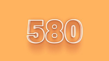 Sarı arkaplandaki 3d 580 sayısının resmi